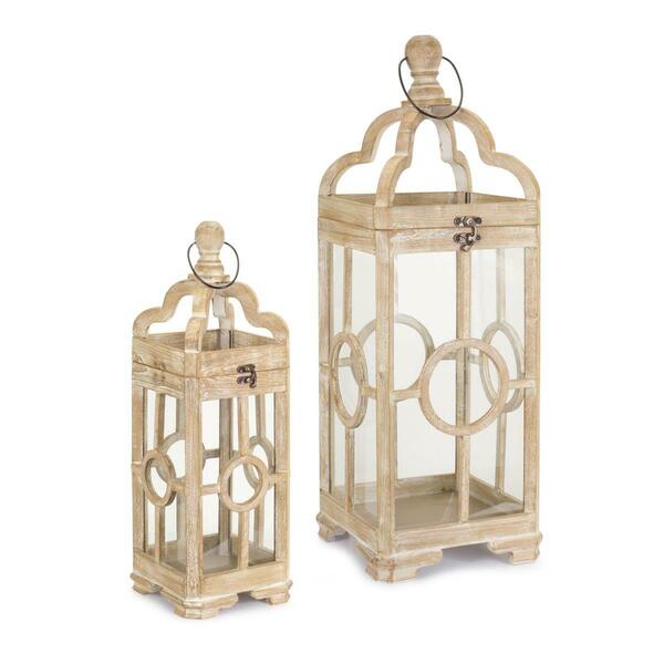 Yhior Wooden Lantern, 2PK YH2615759